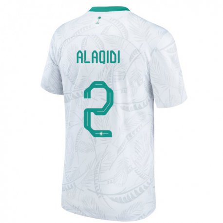 Kandiny Enfant Maillot Arabie Saoudite Nawaf Alaqidi #2 Blanc Tenues Domicile 22-24 T-shirt