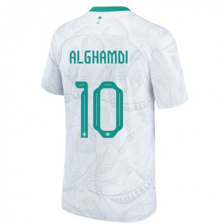 Kandiny Enfant Maillot Arabie Saoudite Ahmad Alghamdi #10 Blanc Tenues Domicile 22-24 T-shirt