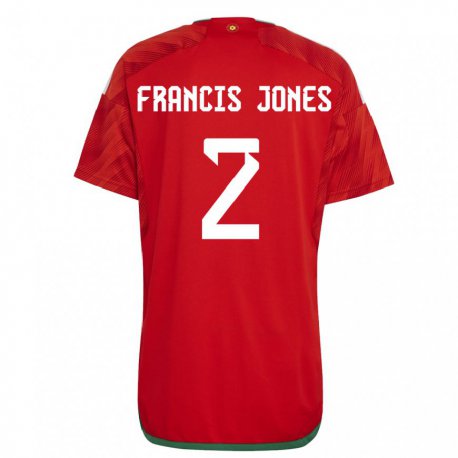 Kandiny Enfant Maillot Pays De Galles Maria Francis Jones #2 Rouge Tenues Domicile 22-24 T-shirt