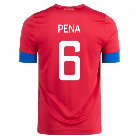 Kandiny Enfant Maillot Costa Rica Ricardo Pena #6 Rouge Tenues Domicile 22-24 T-shirt