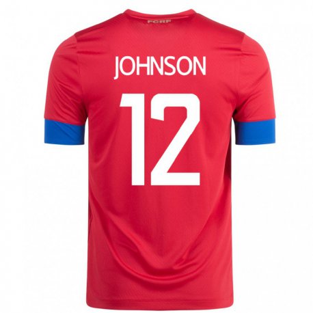 Kandiny Enfant Maillot Costa Rica Shawn Johnson #12 Rouge Tenues Domicile 22-24 T-shirt