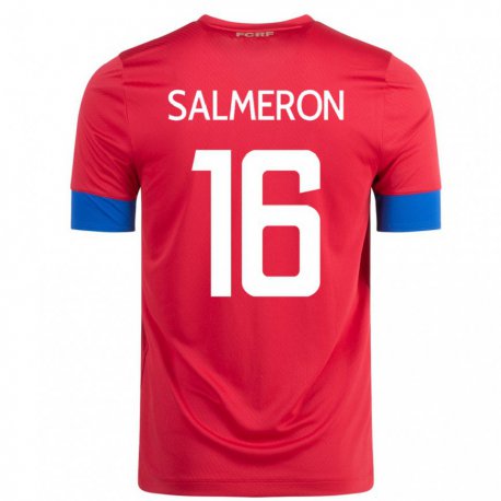 Kandiny Enfant Maillot Costa Rica Andrey Salmeron #16 Rouge Tenues Domicile 22-24 T-shirt
