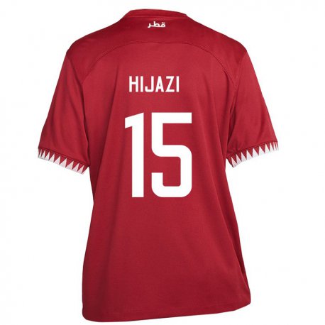 Kandiny Enfant Maillot Qatar Asalet Hijazi #15 Bordeaux Tenues Domicile 22-24 T-shirt