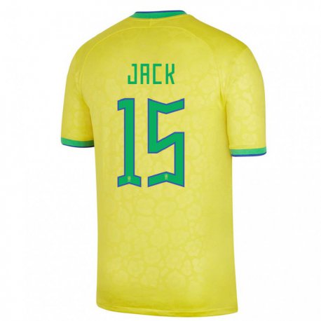 Kandiny Enfant Maillot Brésil Fellipe Jack #15 Jaune Tenues Domicile 22-24 T-shirt