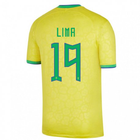 Kandiny Enfant Maillot Brésil Felipe Lima #19 Jaune Tenues Domicile 22-24 T-shirt