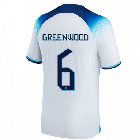 Kandiny Enfant Maillot Angleterre Alex Greenwood #6 Blanc Bleu  Tenues Domicile 22-24 T-shirt