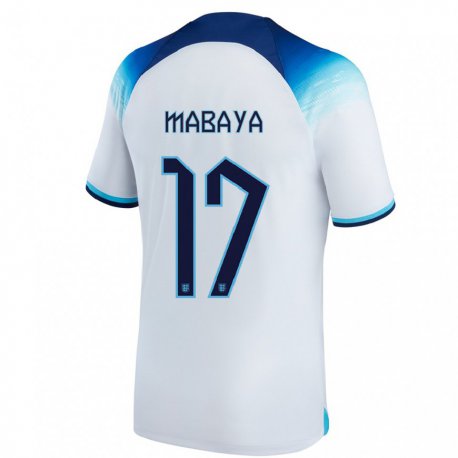Kandiny Enfant Maillot Angleterre Isaac Mabaya #17 Blanc Bleu  Tenues Domicile 22-24 T-shirt