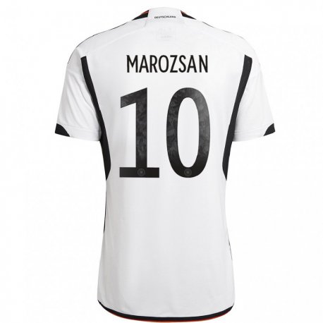 Kandiny Enfant Maillot Allemagne Dzsenifer Marozsan #10 Blanc Noir Tenues Domicile 22-24 T-shirt
