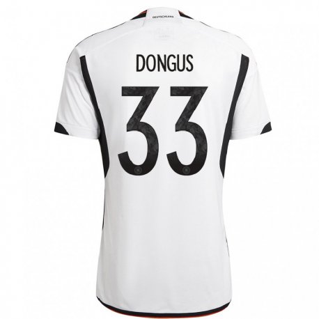 Kandiny Enfant Maillot Allemagne Fabienne Dongus #33 Blanc Noir Tenues Domicile 22-24 T-shirt