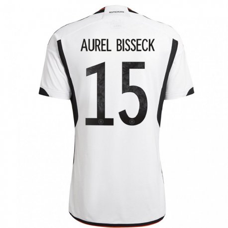 Kandiny Enfant Maillot Allemagne Yann Aurel Bisseck #15 Blanc Noir Tenues Domicile 22-24 T-shirt