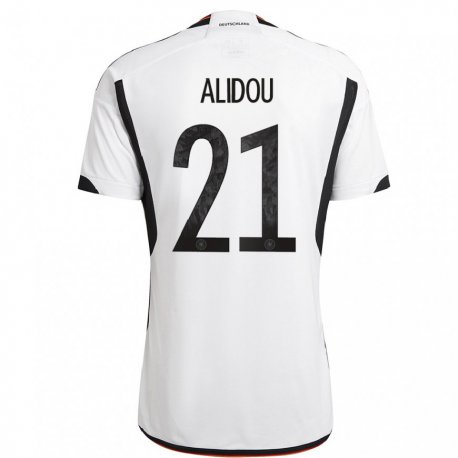 Kandiny Enfant Maillot Allemagne Faride Alidou #21 Blanc Noir Tenues Domicile 22-24 T-shirt