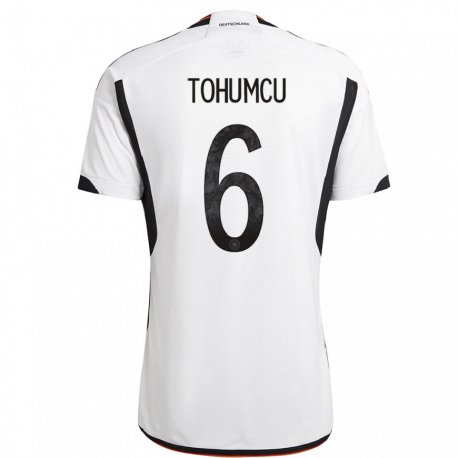 Kandiny Enfant Maillot Allemagne Umut Tohumcu #6 Blanc Noir Tenues Domicile 22-24 T-shirt