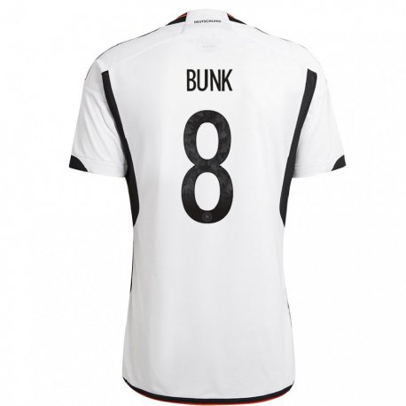 Kandiny Enfant Maillot Allemagne Daniel Bunk #8 Blanc Noir Tenues Domicile 22-24 T-shirt