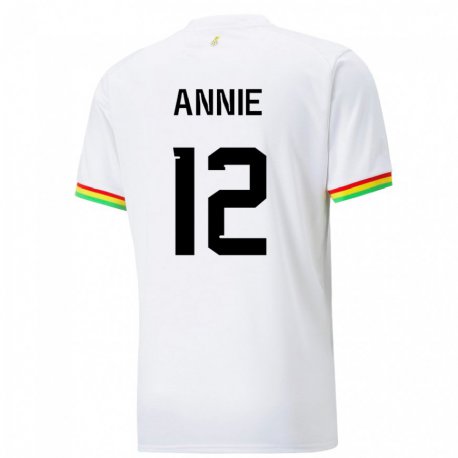 Kandiny Enfant Maillot Ghana Henrietta Annie #12 Blanc Tenues Domicile 22-24 T-shirt