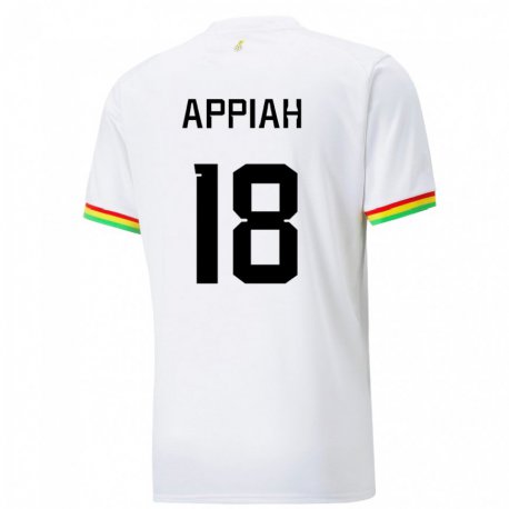 Kandiny Enfant Maillot Ghana Veronica Appiah #18 Blanc Tenues Domicile 22-24 T-shirt