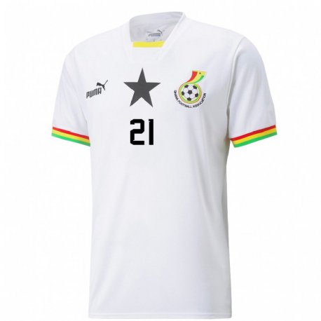 Kandiny Enfant Maillot Ghana Cynthia Konlan #21 Blanc Tenues Domicile 22-24 T-shirt