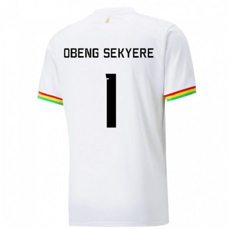 Kandiny Enfant Maillot Ghana Gregory Obeng Sekyere #1 Blanc Tenues Domicile 22-24 T-shirt