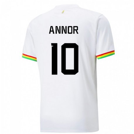 Kandiny Enfant Maillot Ghana Emmanuel Annor #10 Blanc Tenues Domicile 22-24 T-shirt
