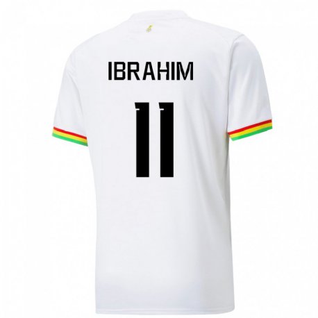 Kandiny Enfant Maillot Ghana Zubairu Ibrahim #11 Blanc Tenues Domicile 22-24 T-shirt