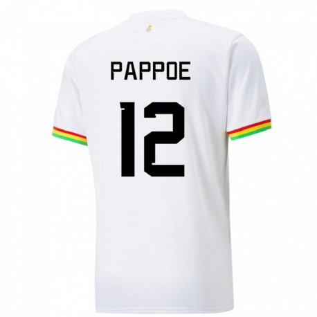 Kandiny Enfant Maillot Ghana Isaac Pappoe #12 Blanc Tenues Domicile 22-24 T-shirt
