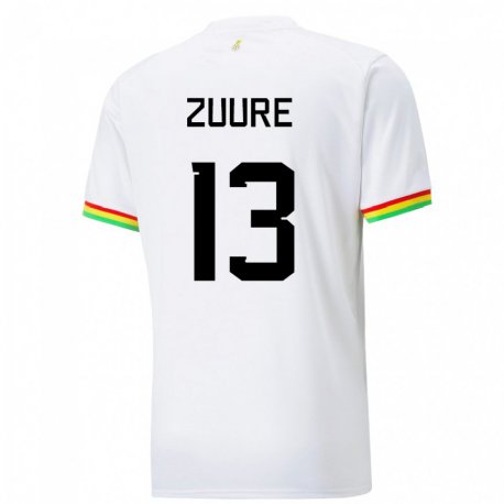 Kandiny Enfant Maillot Ghana Moses Salifu Bawa Zuure #13 Blanc Tenues Domicile 22-24 T-shirt