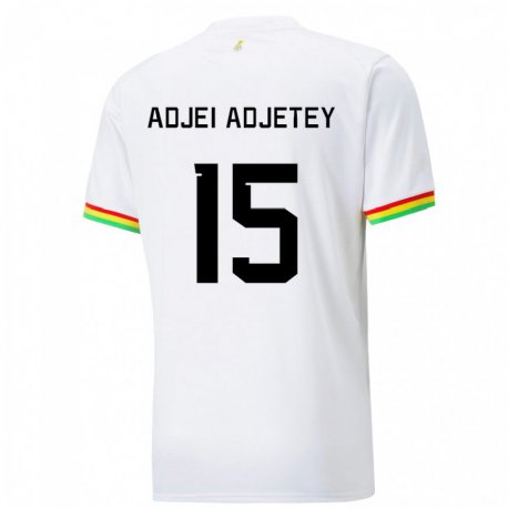Kandiny Enfant Maillot Ghana Jonas Adjei Adjetey #15 Blanc Tenues Domicile 22-24 T-shirt
