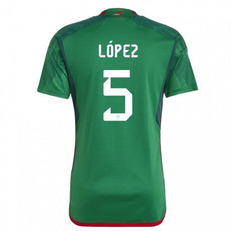 Kandiny Enfant Maillot Mexique Jimena Lopez #5 Vert Tenues Domicile 22-24 T-shirt