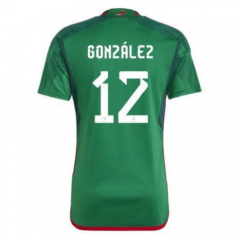 Kandiny Enfant Maillot Mexique Itzel Gonzalez #12 Vert Tenues Domicile 22-24 T-shirt