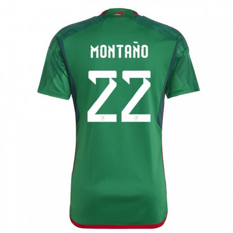 Kandiny Enfant Maillot Mexique Andres Montano #22 Vert Tenues Domicile 22-24 T-shirt