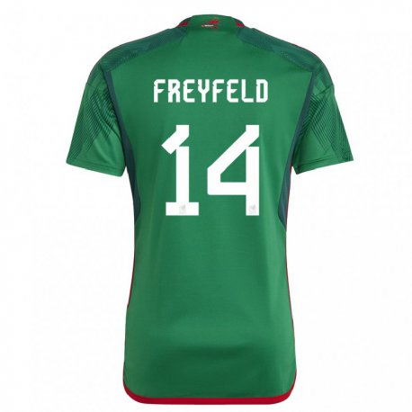 Kandiny Enfant Maillot Mexique Emiliano Freyfeld #14 Vert Tenues Domicile 22-24 T-shirt