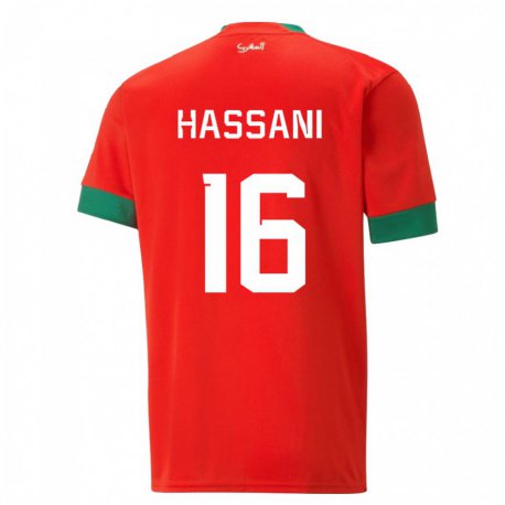 Kandiny Enfant Maillot Maroc Samya Hassani #16 Rouge Tenues Domicile 22-24 T-shirt