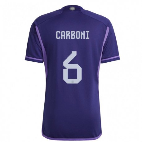 Kandiny Enfant Maillot Argentine Franco Carboni #6 Violet Tenues Extérieur 22-24 T-shirt