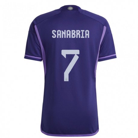 Kandiny Enfant Maillot Argentine Mateo Sanabria #7 Violet Tenues Extérieur 22-24 T-shirt