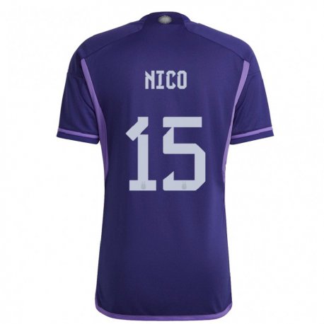 Kandiny Enfant Maillot Argentine Nico  #15 Violet Tenues Extérieur 22-24 T-shirt