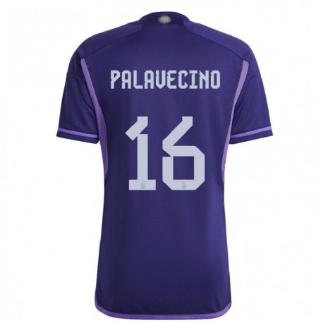 Kandiny Enfant Maillot Argentine Nicolas Palavecino #16 Violet Tenues Extérieur 22-24 T-shirt