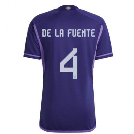 Kandiny Enfant Maillot Argentine Hernan De La Fuente #4 Violet Tenues Extérieur 22-24 T-shirt
