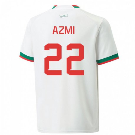 Kandiny Enfant Maillot Maroc Ahmed Azmi #22 Blanc Tenues Extérieur 22-24 T-shirt