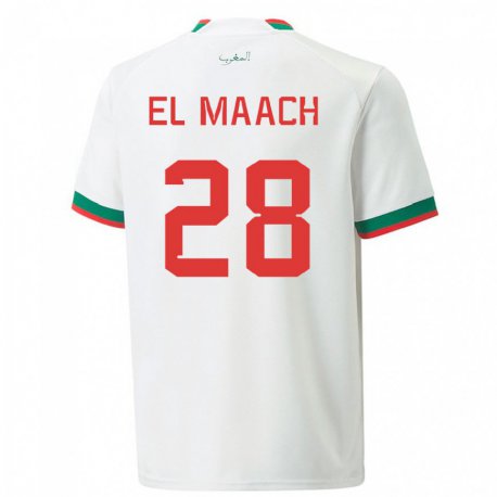 Kandiny Enfant Maillot Maroc Fouad El Maach #28 Blanc Tenues Extérieur 22-24 T-shirt