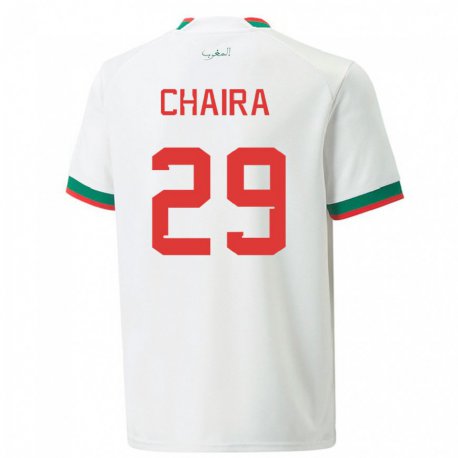 Kandiny Enfant Maillot Maroc Ilyas Chaira #29 Blanc Tenues Extérieur 22-24 T-shirt