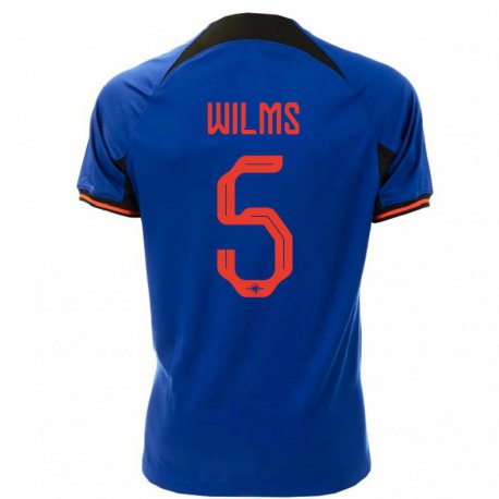 Kandiny Enfant Maillot Pays-bas Lynn Wilms #5 Bleu Royal Tenues Extérieur 22-24 T-shirt