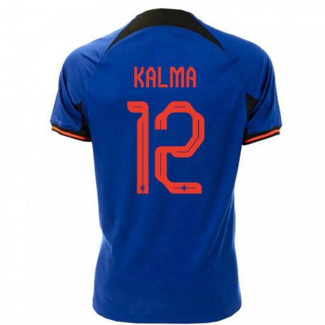Kandiny Enfant Maillot Pays-bas Fenna Kalma #12 Bleu Royal Tenues Extérieur 22-24 T-shirt