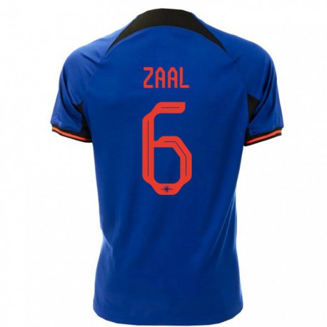 Kandiny Enfant Maillot Pays-bas Timo Zaal #6 Bleu Royal Tenues Extérieur 22-24 T-shirt