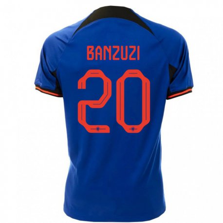 Kandiny Enfant Maillot Pays-bas Ezechiel Banzuzi #20 Bleu Royal Tenues Extérieur 22-24 T-shirt