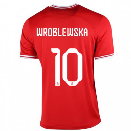 Kandiny Enfant Maillot Pologne Joanna Wroblewska #10 Rouge Tenues Extérieur 22-24 T-shirt