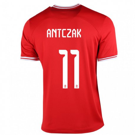 Kandiny Enfant Maillot Pologne Jakub Antczak #11 Rouge Tenues Extérieur 22-24 T-shirt