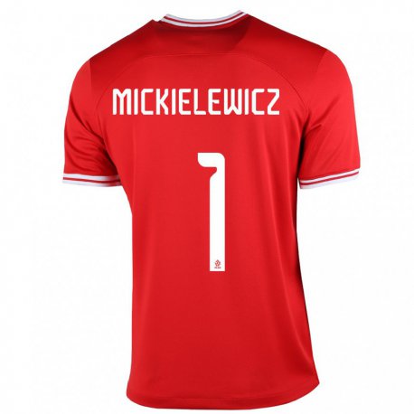 Kandiny Enfant Maillot Pologne Aleksander Mickielewicz #1 Rouge Tenues Extérieur 22-24 T-shirt