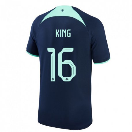 Kandiny Enfant Maillot Australie Joel King #16 Bleu Foncé Tenues Extérieur 22-24 T-shirt