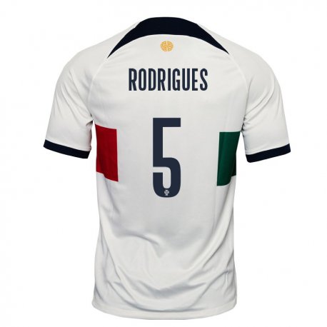 Kandiny Enfant Maillot Portugal Rafael Rodrigues #5 Blanc Tenues Extérieur 22-24 T-shirt