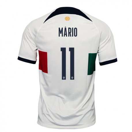 Kandiny Enfant Maillot Portugal Joao Mario #11 Blanc Tenues Extérieur 22-24 T-shirt