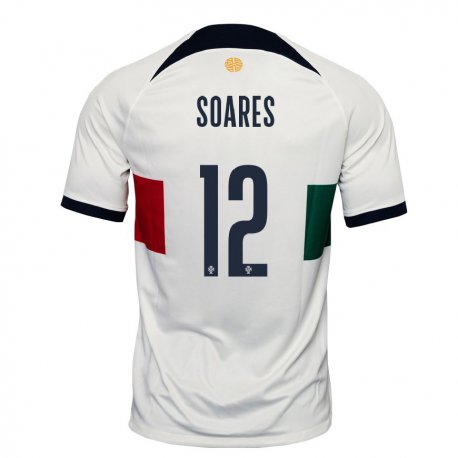 Kandiny Enfant Maillot Portugal Samuel Soares #12 Blanc Tenues Extérieur 22-24 T-shirt